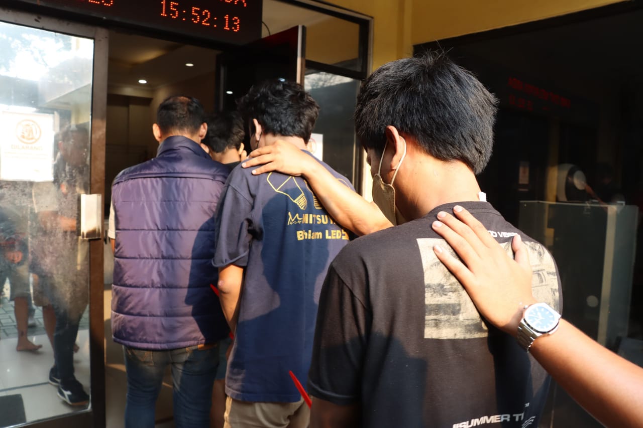 Para pelaku kejahatan yang diamankan polisi.