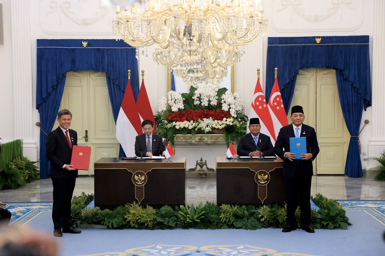 Perdana Menteri Singapura Lawrence Wong dan Presiden Prabowo