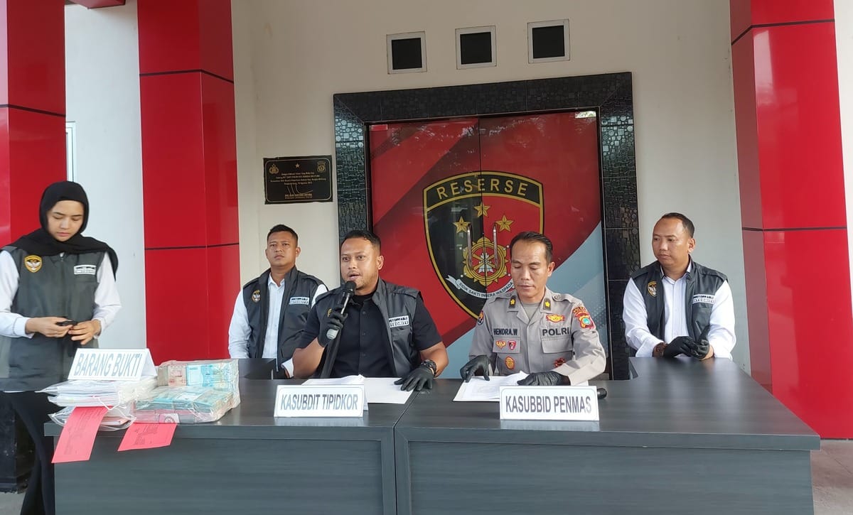 Press release terkait penanganan perkara dugaan korupsi proyek MOT RSUD di Mapolda Babel, Selasa (4/8/2026). (Foto: Istimewa)