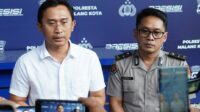 Kasatreskrim Polresta Malang Kota Kompol Rahmad Aji Prabowo, didampingi Kasihumas Ipda Lukman Sobhikin.